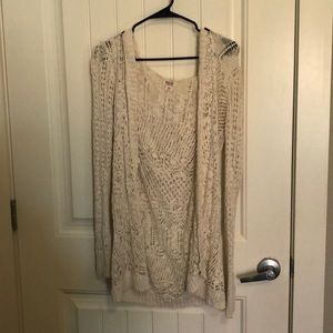 Mossimo White/Cream Knitted Long Cardigan